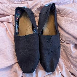 TOMS - Black -  Alpargata Recycled Cotton Canvas - Size 10W